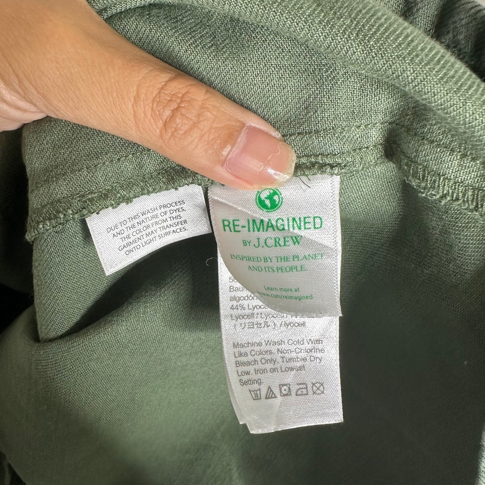 J‎ Crew army green zip front chino khaki utility dress size 4 casual - Picture 6 of 9
